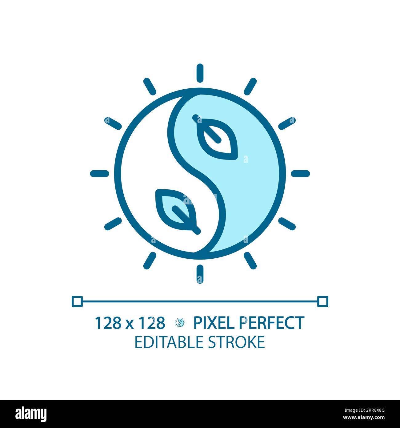 2D customizable yin and yang linear icon Stock Vector