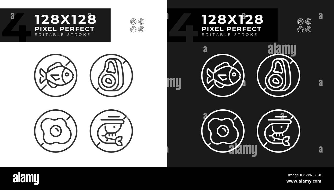 Editable pixel perfect allergen free icons set Stock Vector Image & Art ...