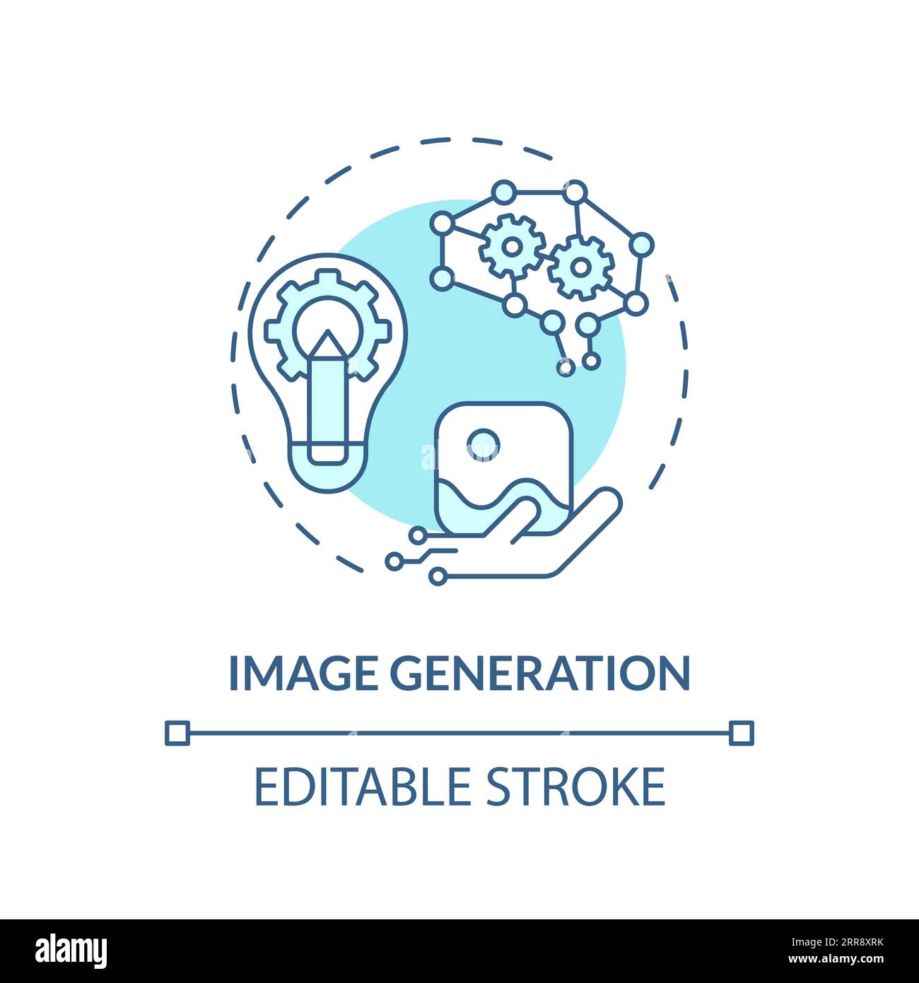 2D customizable image generation line icon concept Stock Vector