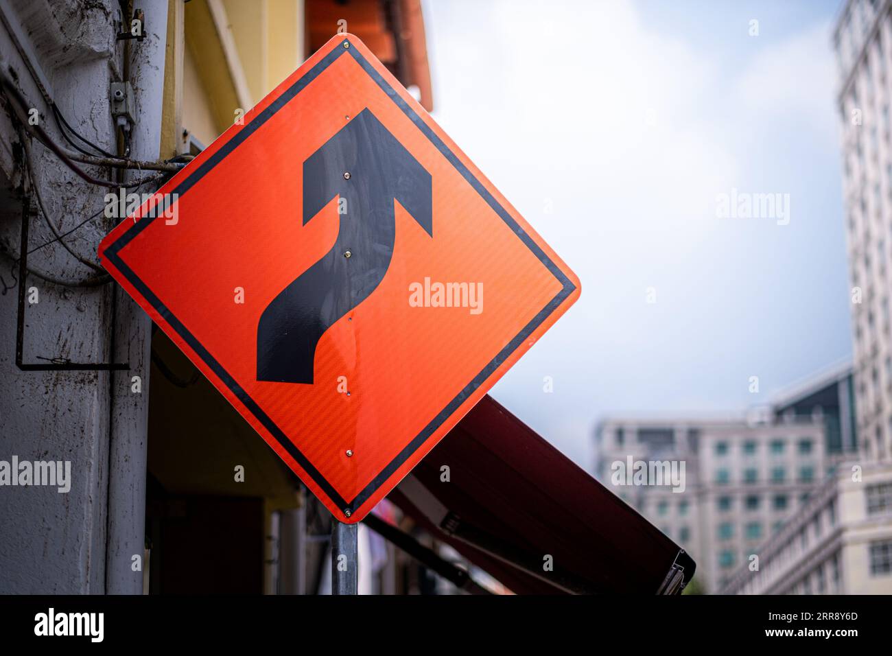 Road sign Turn right isolated on white background Stock Photo - Alamy