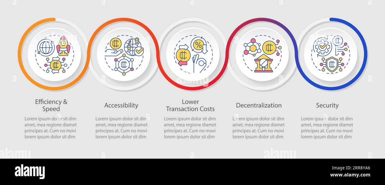 Multicolor digital currency layout with thin line icons Stock Vector