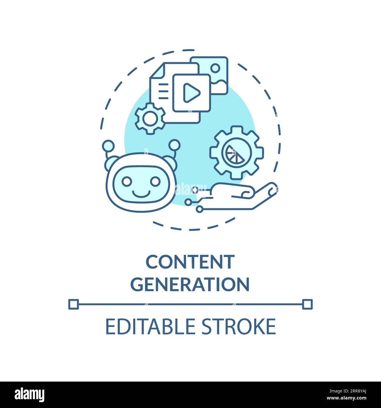 2D customizable content generation line icon concept Stock Vector