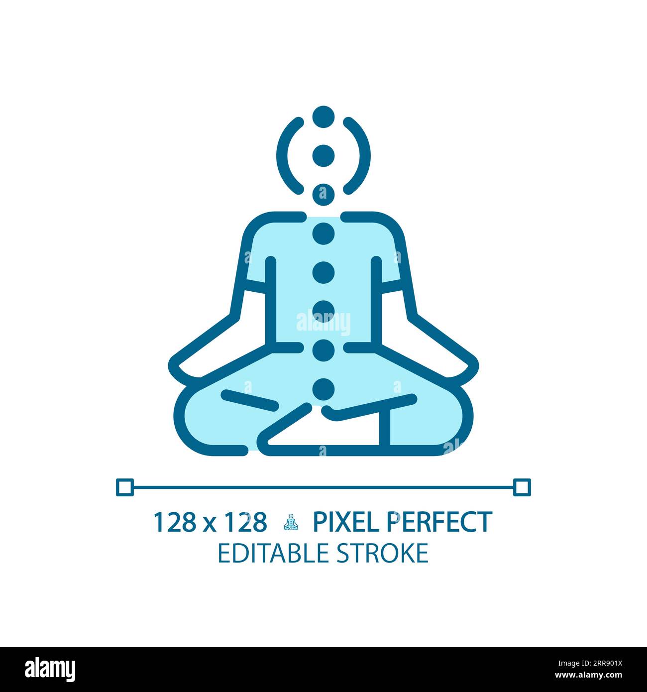 2D customizable meditating linear icon Stock Vector