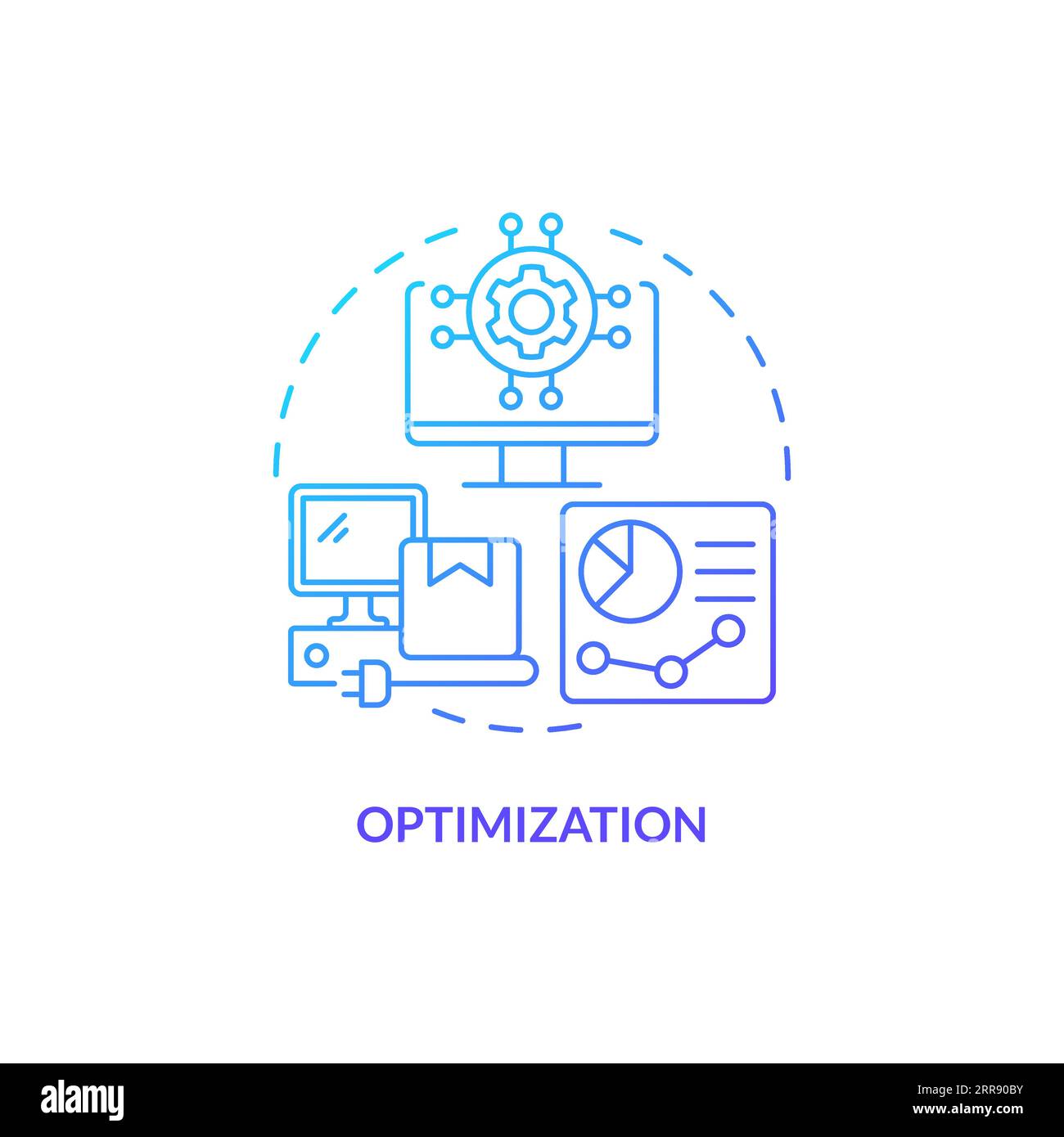 2D optimization gradient thin line icon concept Stock Vector