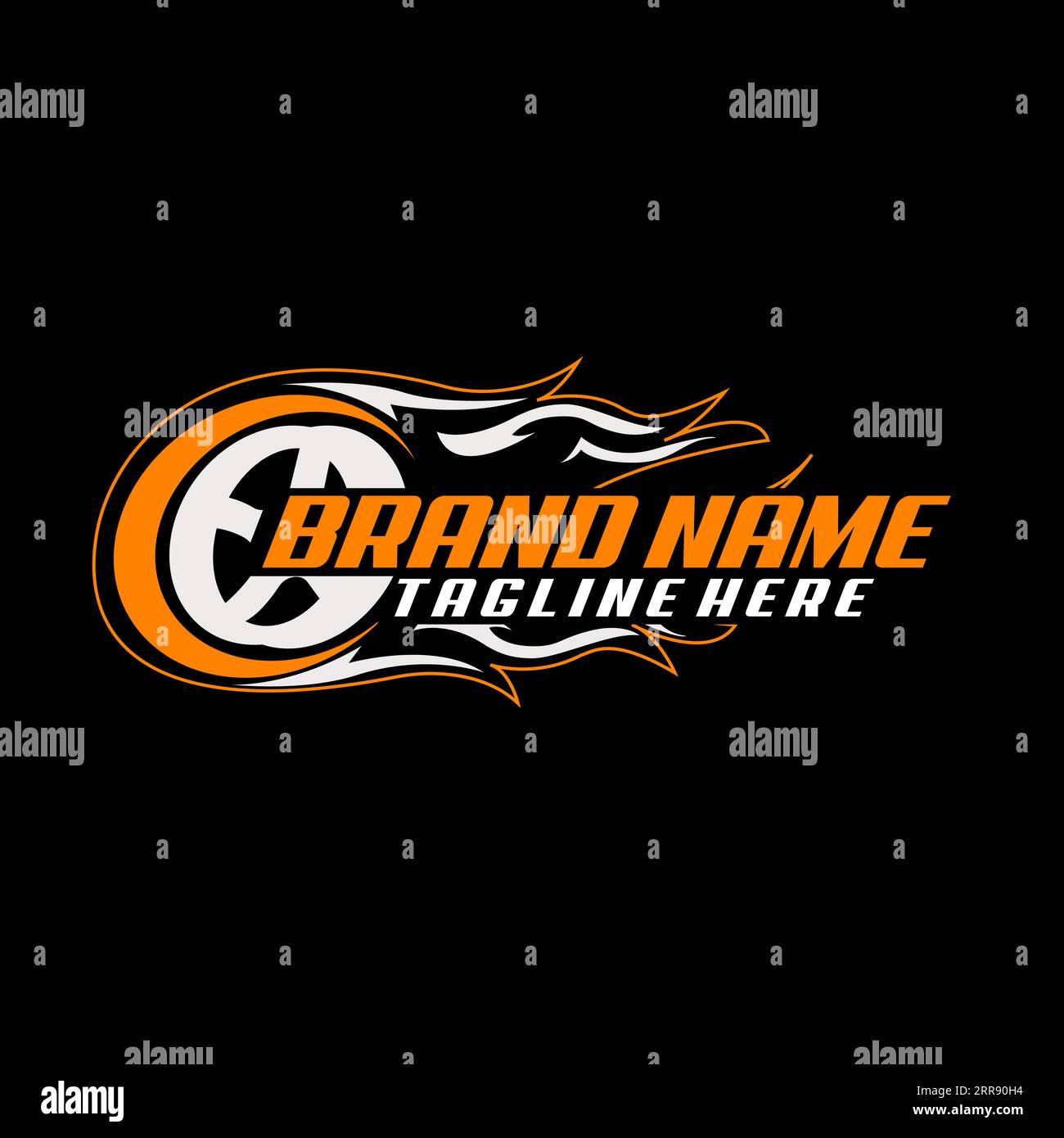 auto speed wheel flame racing logo design vector Stock Vector
