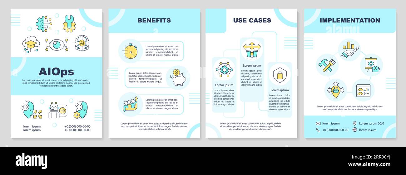 Brochure with AI ops thin line icons Stock Vector Image & Art - Alamy