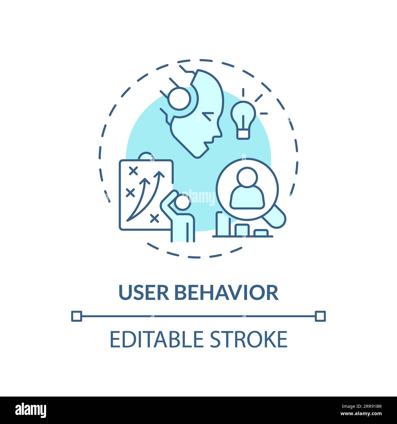 2D customizable user behavior line icon concept Stock Vector