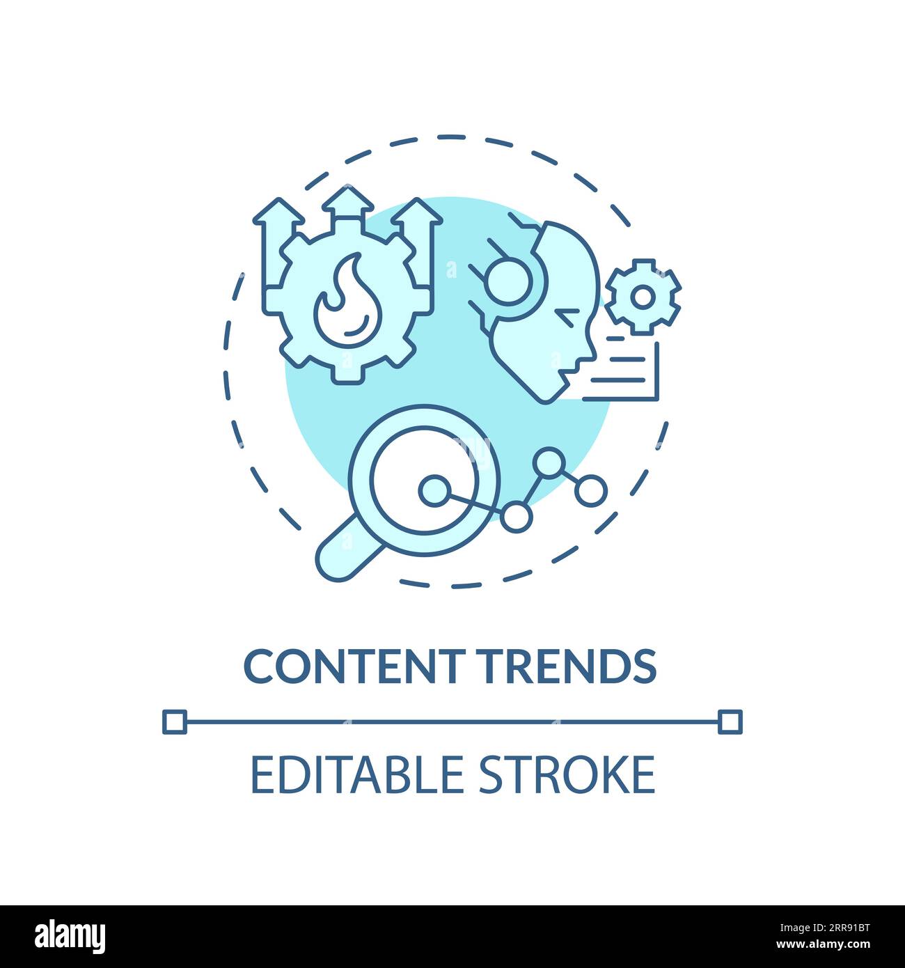 2D customizable content trends line icon concept Stock Vector