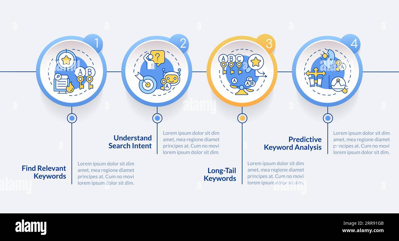 AI for SEO layout with multicolor linear icons Stock Vector