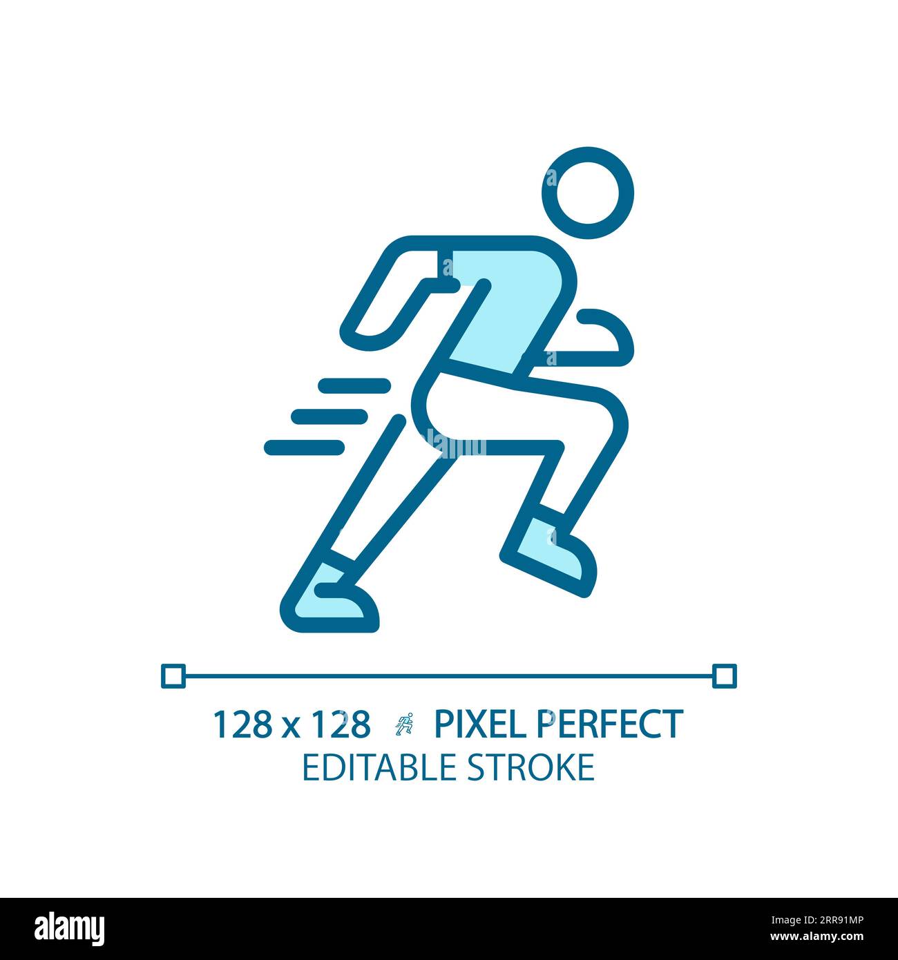 2D customizable running linear icon Stock Vector