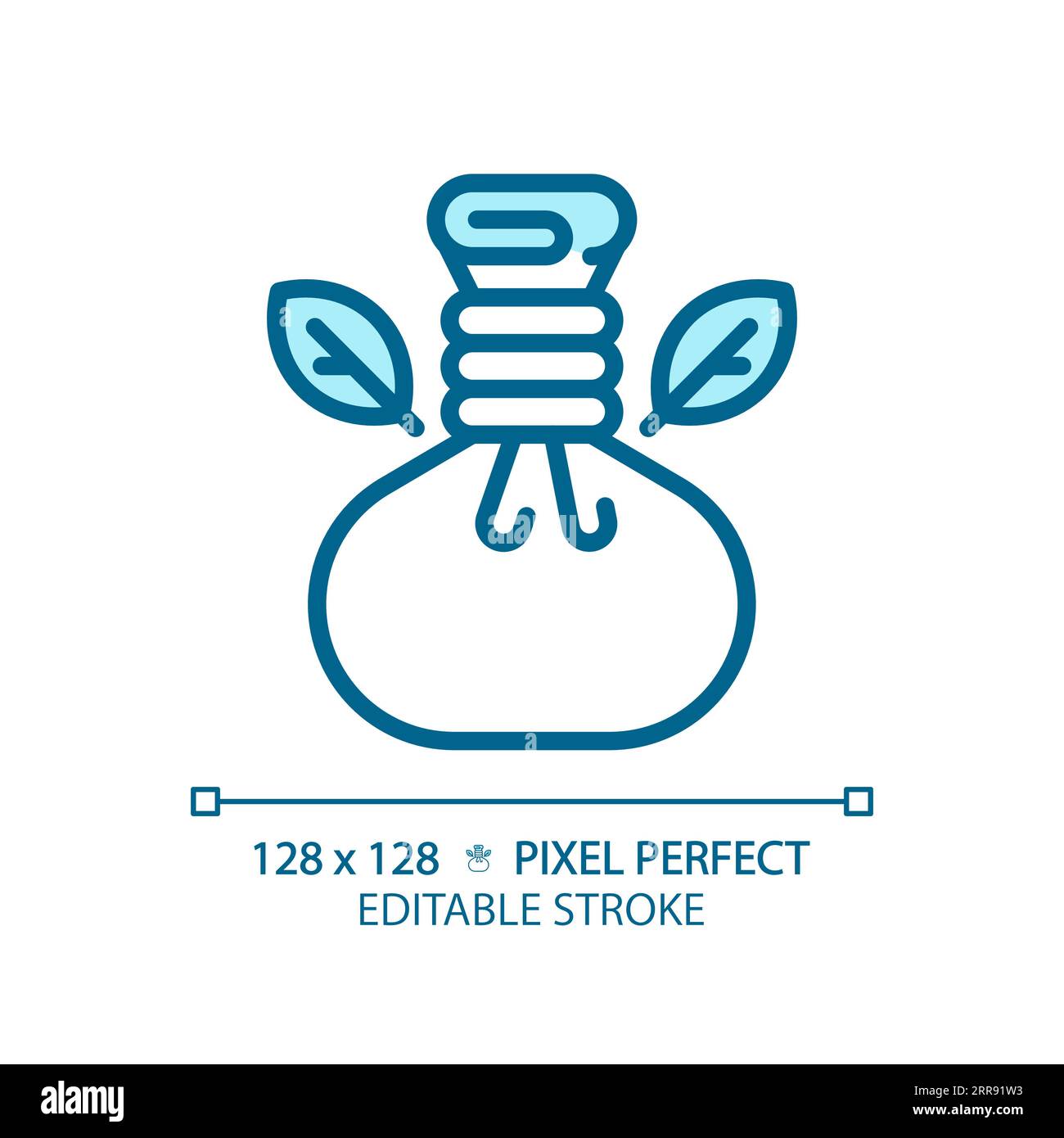 2D customizable herbal compress linear icon Stock Vector