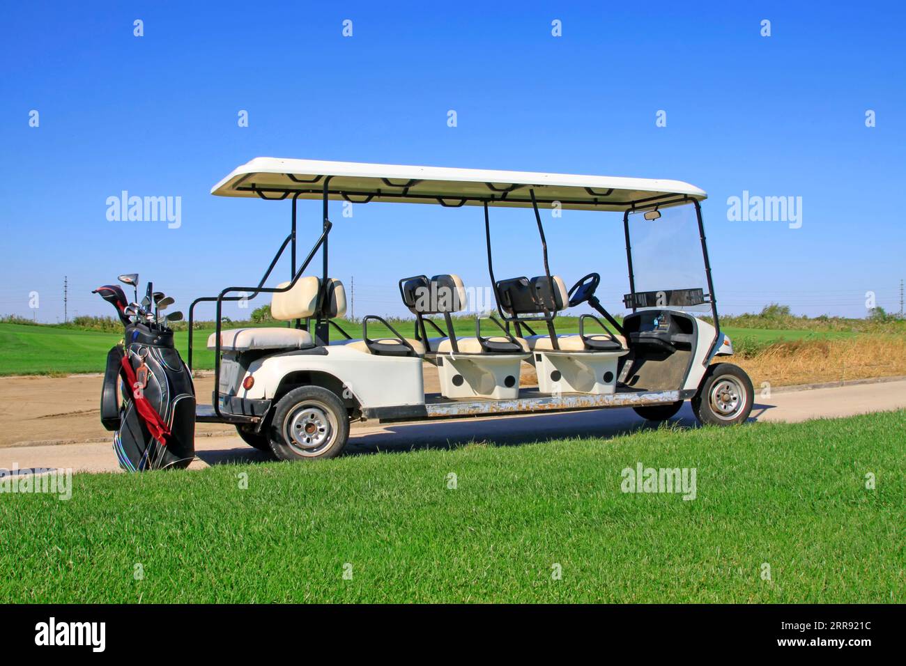 golf course battery cart, closeup of photo Stock Photo