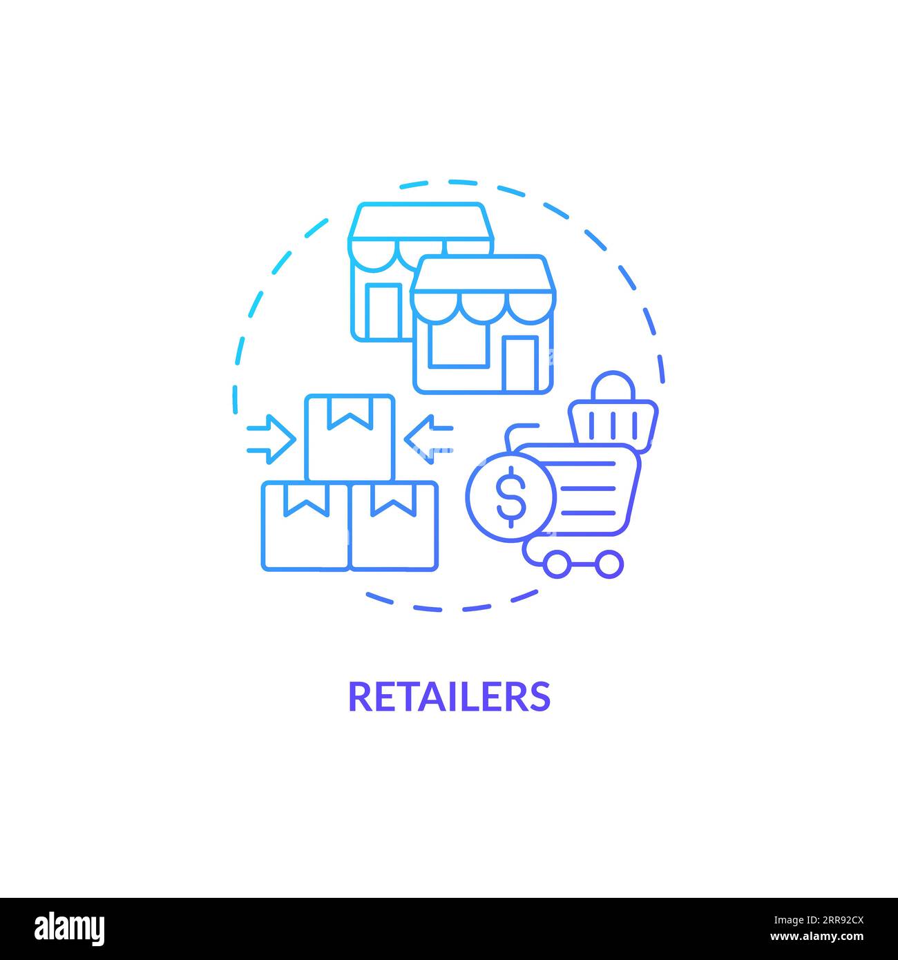 2D retailers gradient line icon concept Stock Vector