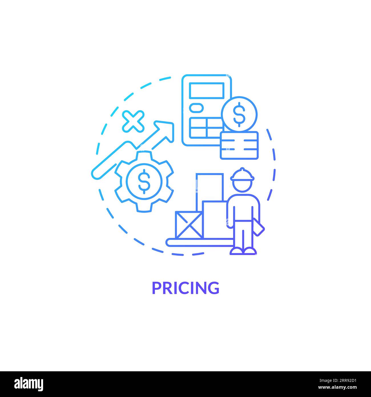 2D pricing gradient thin line icon concept Stock Vector