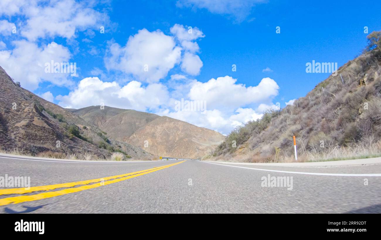 Driving Under Sunny Skies on Cuyama Highway Scenery Stock Photo - Alamy