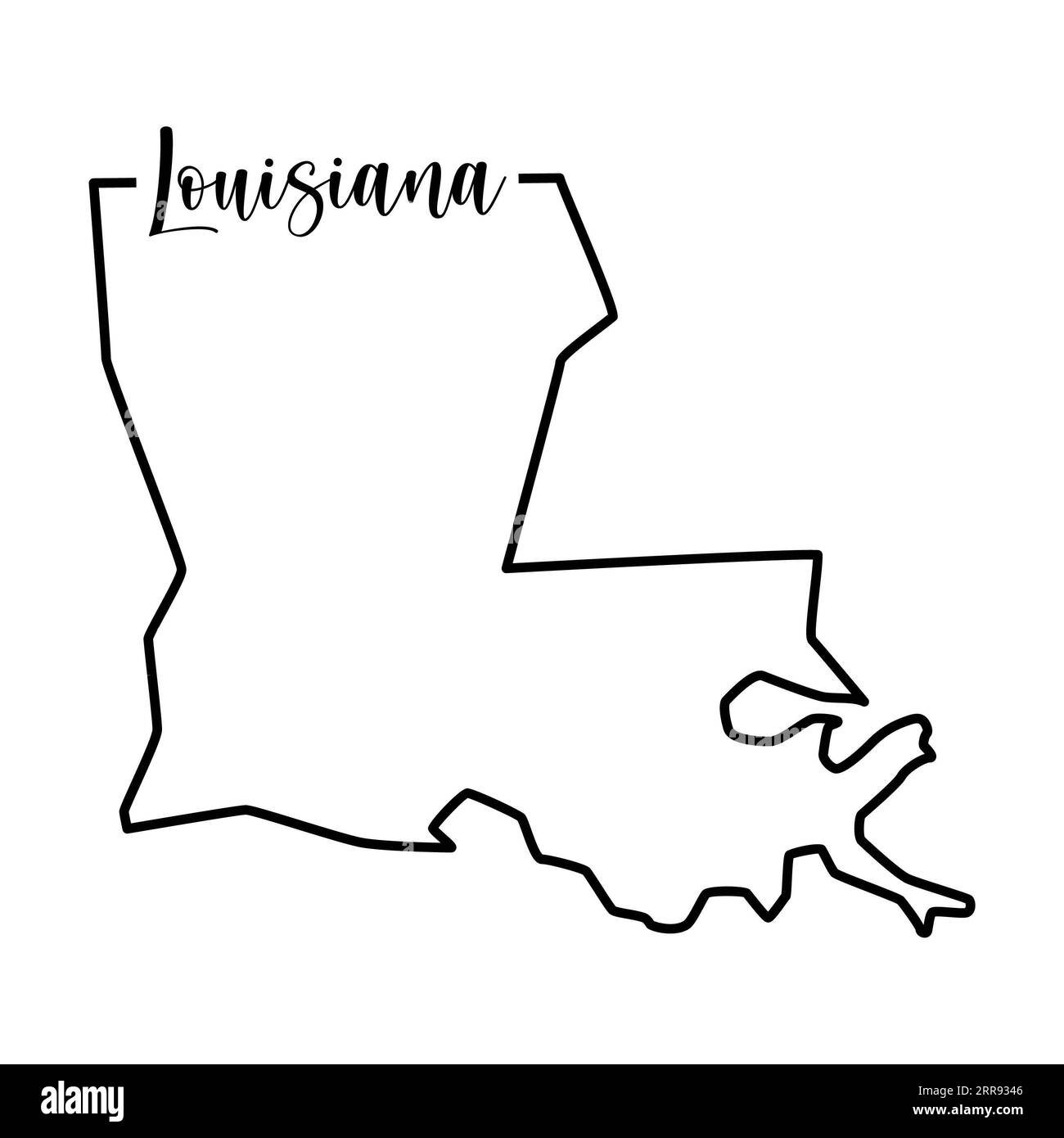 Louisiana state map on white background. Isolated illustration Stock
