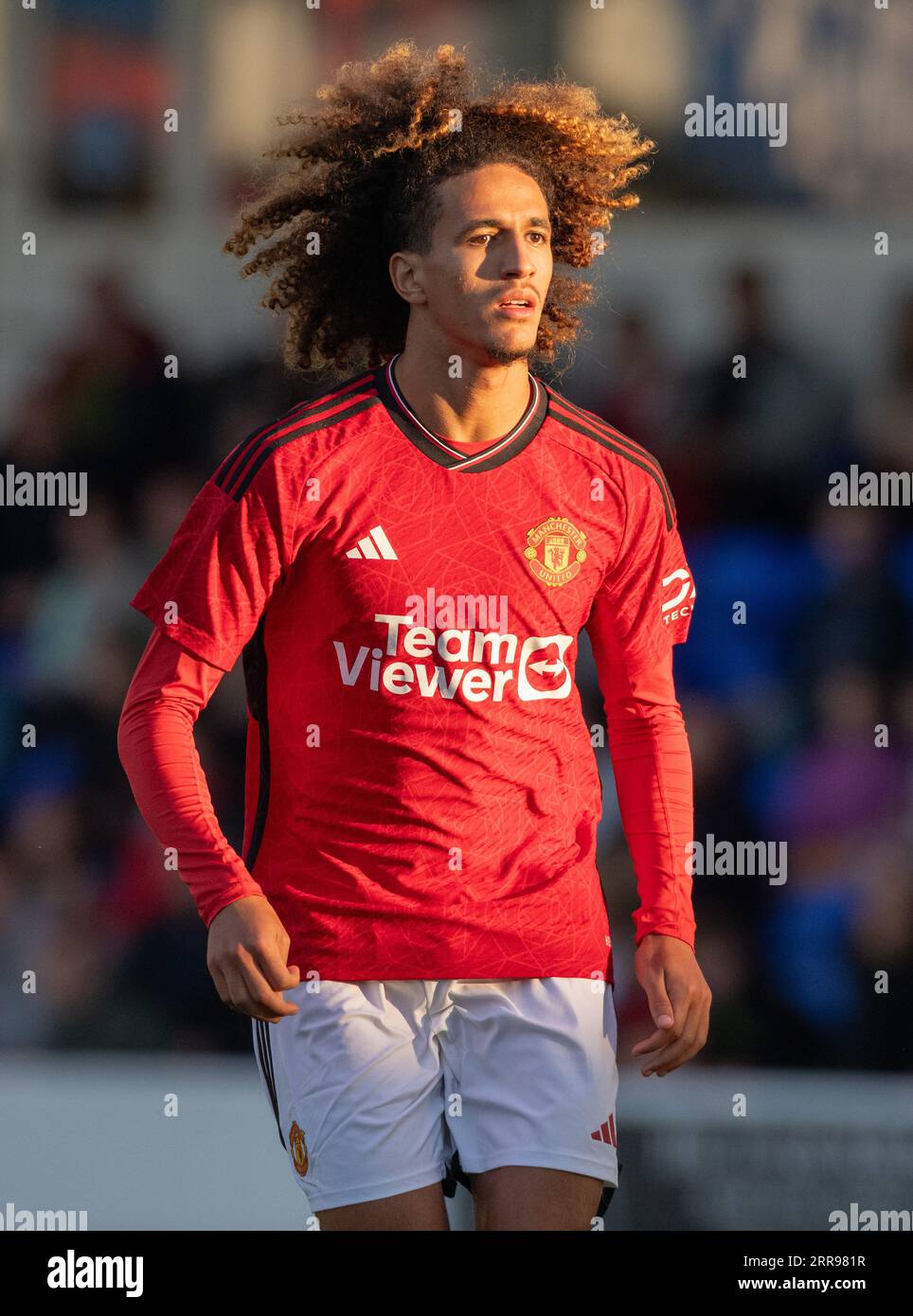 Chester, Cheshire, England, 7th August 2023.  Manchester United’s Hannibal Mejbri during, Chester Football Club V Manchester United XI in a pre season friendly at the Deva Stadium. (Credit Image: ©Cody Froggatt/Alamy Live News) Stock Photo