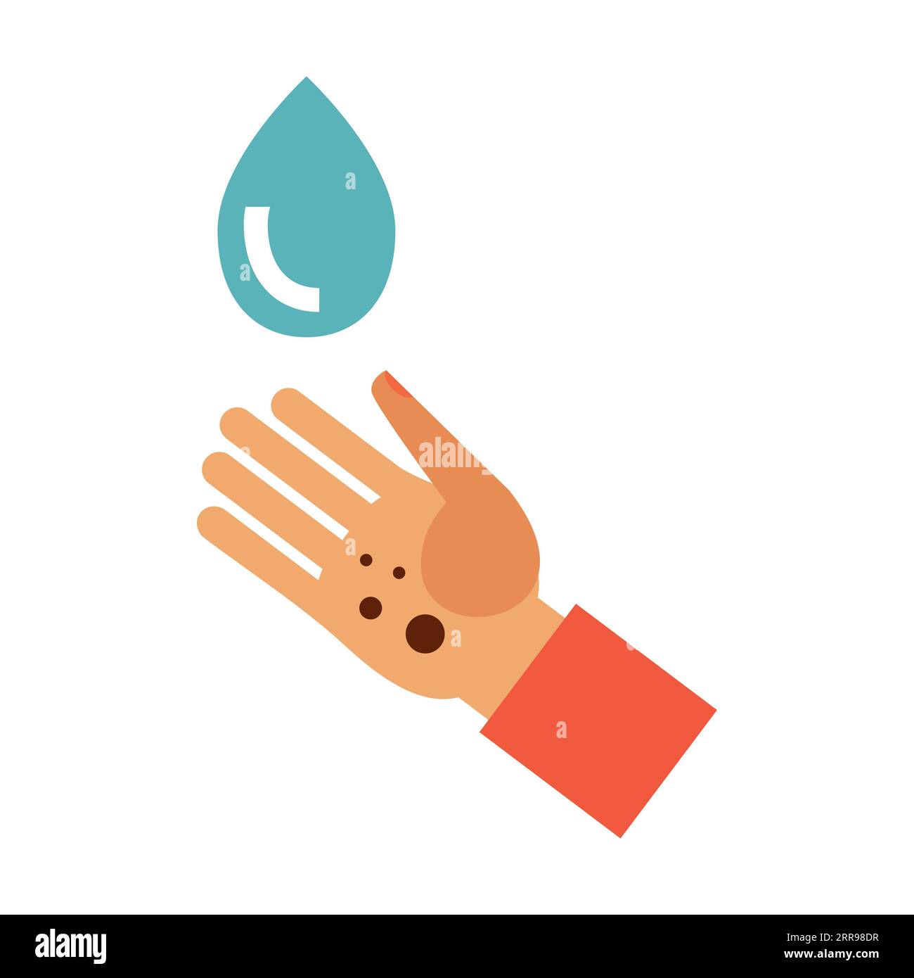 Drop of water falling into dirty palm vector Stock Vector Image & Art ...