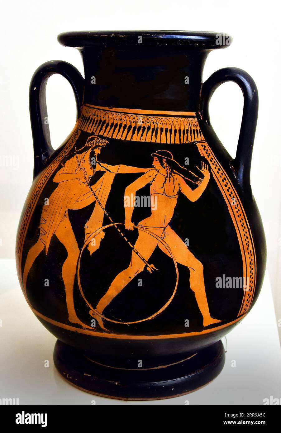Pelike A, Zeus and Ganymede. B Zeus and Hera from Modi Locris 470-460 BC Athens, Museum, Greek, Greece. Museum of Cycladic Art Stock Photo