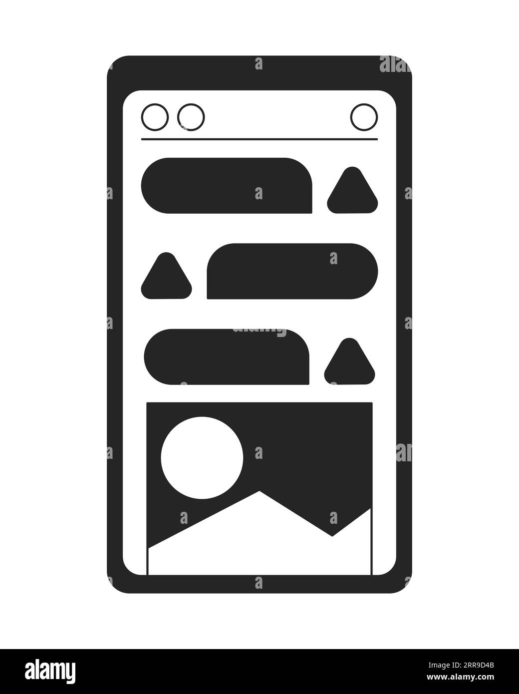 Smartphone flat monochrome isolated vector object Stock Vector Image ...