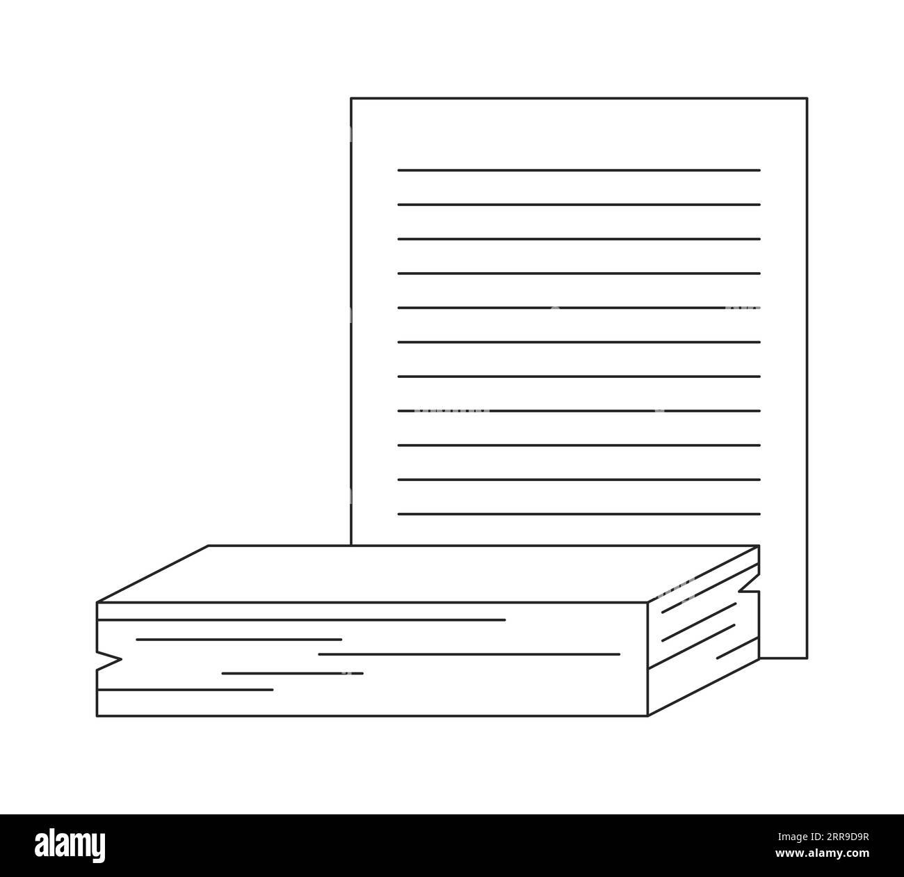 Pile of paper flat monochrome isolated vector object Stock Vector