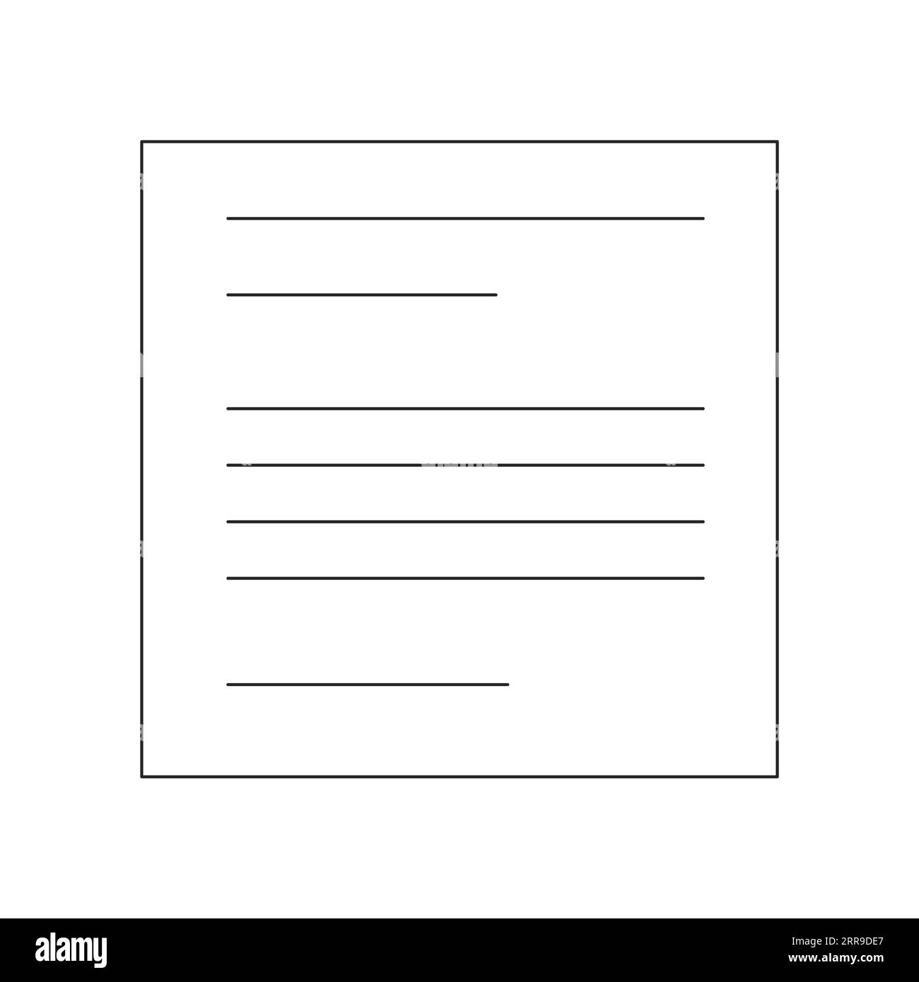 Text on paper flat monochrome isolated vector object Stock Vector