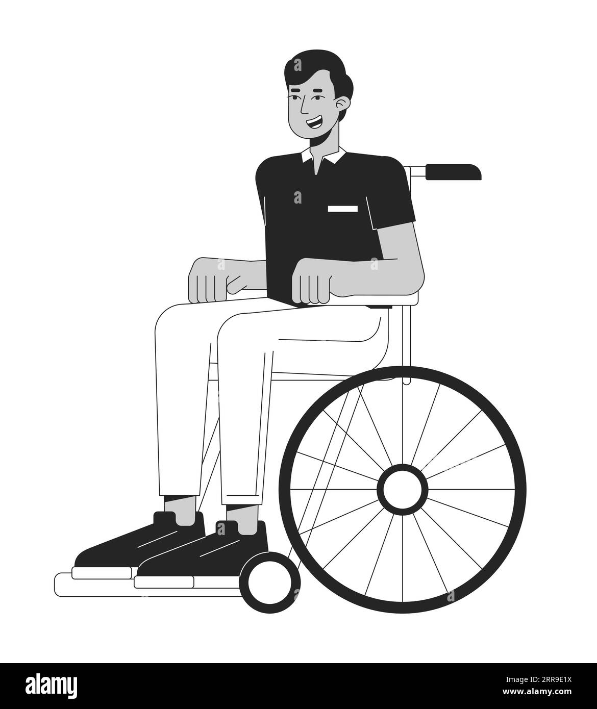 Young indian man in wheelchair Stock Vector Images - Alamy