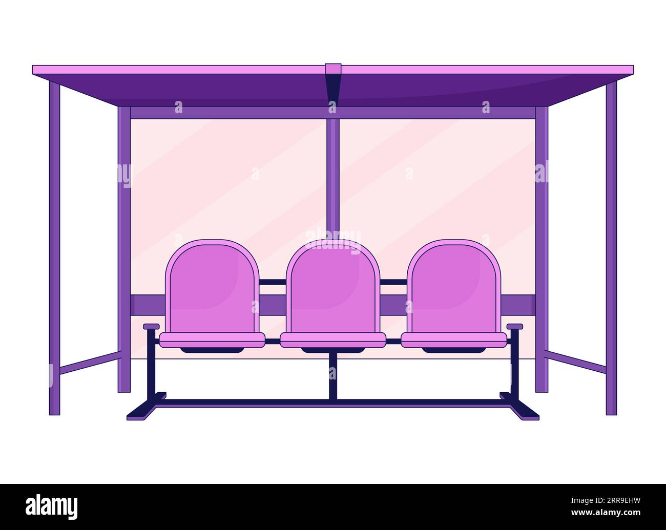 Bus stop bench flat line color isolated vector object Stock Vector ...