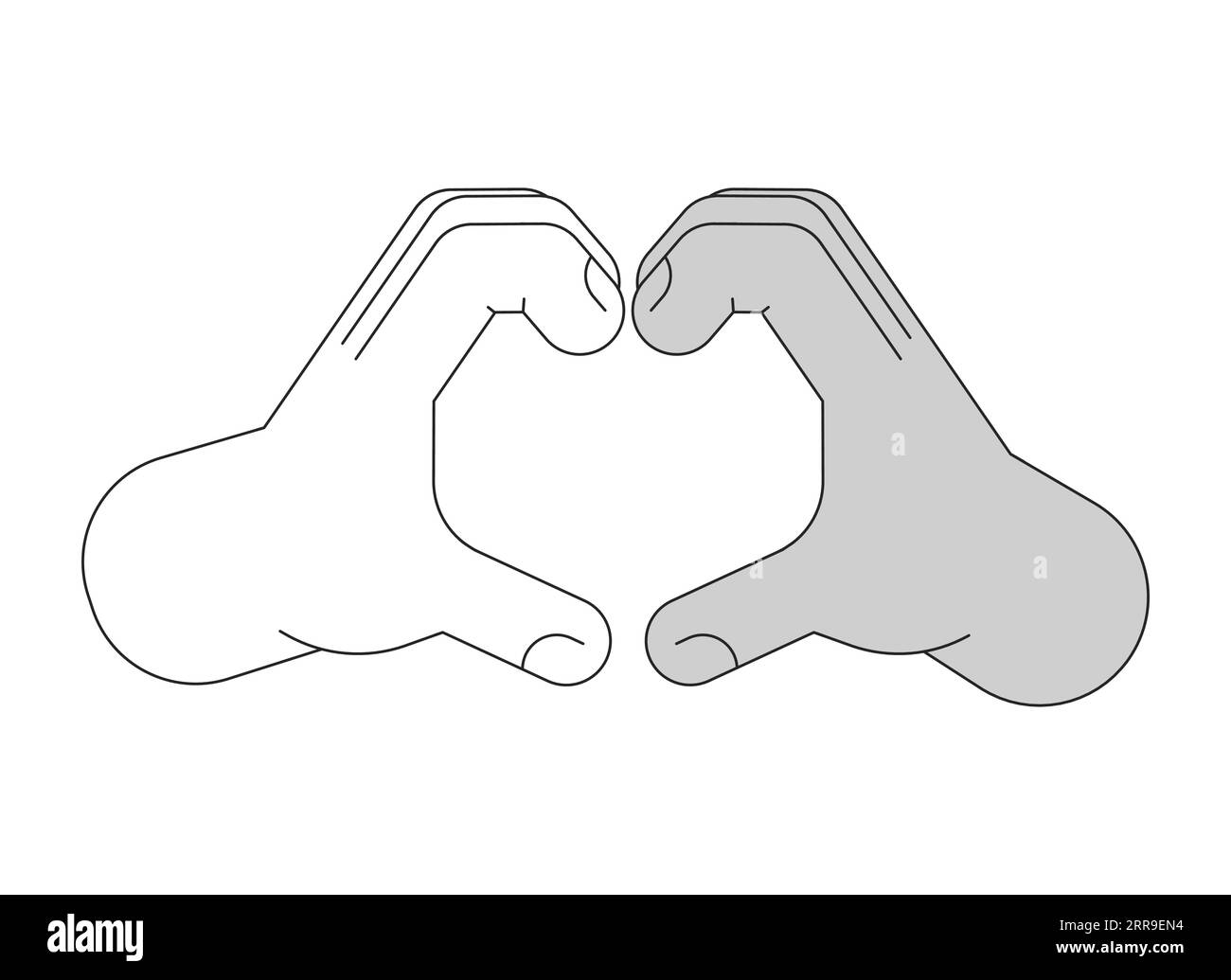 Heart shape flat monochrome isolated vector hands Stock Vector Image ...