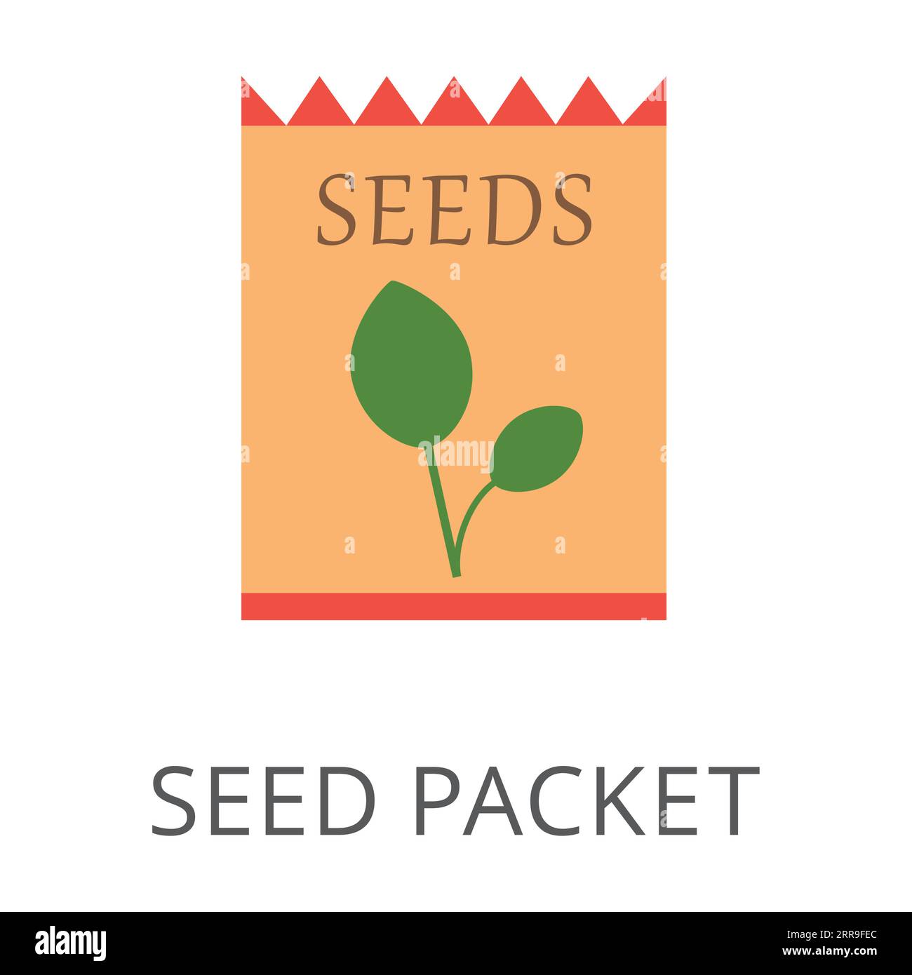 Paper bag with plant seeds isolated on white Stock Vector Image & Art