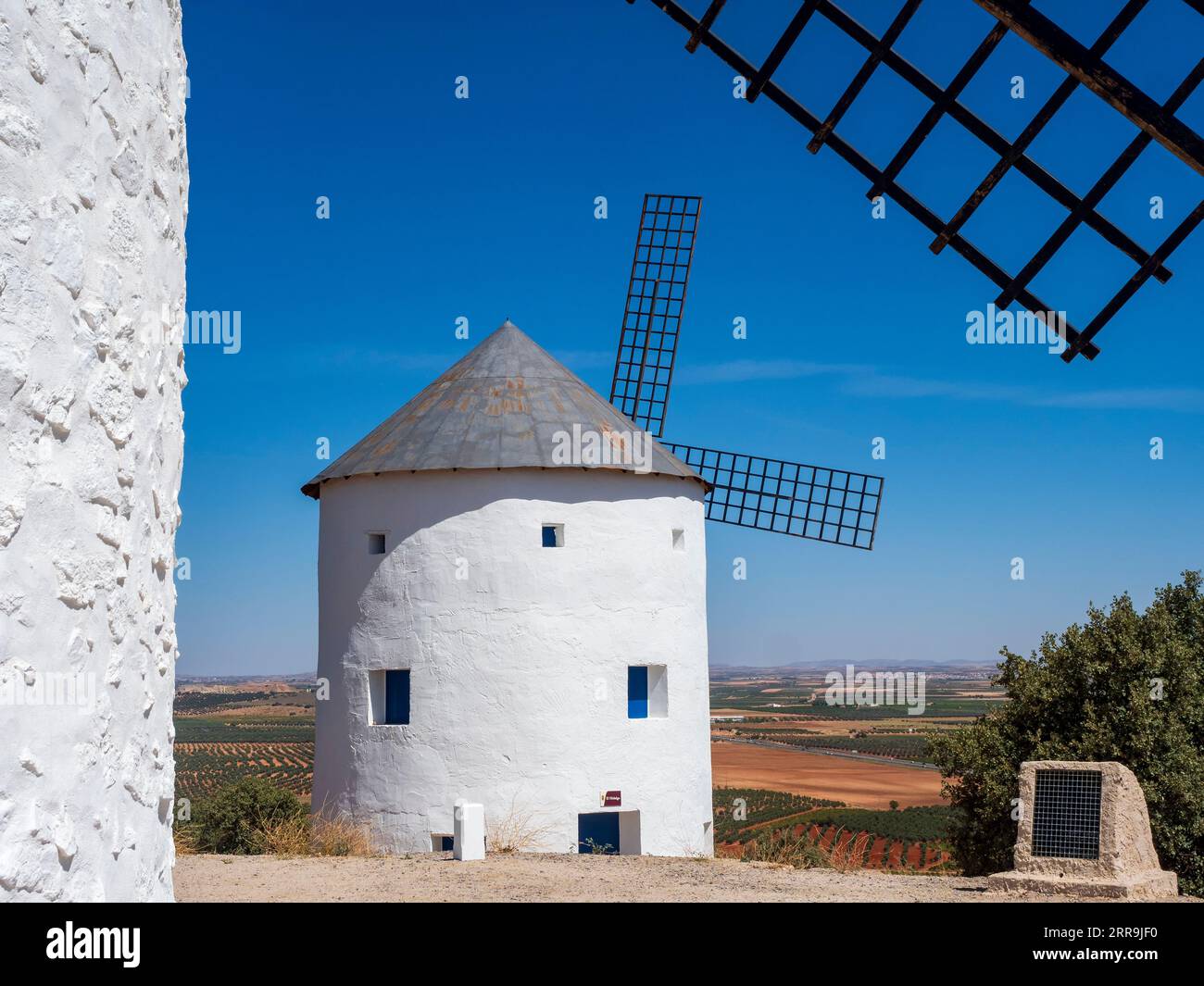 Windmills in Puerto Lápice, part of the Don Quixote route Stock Photo