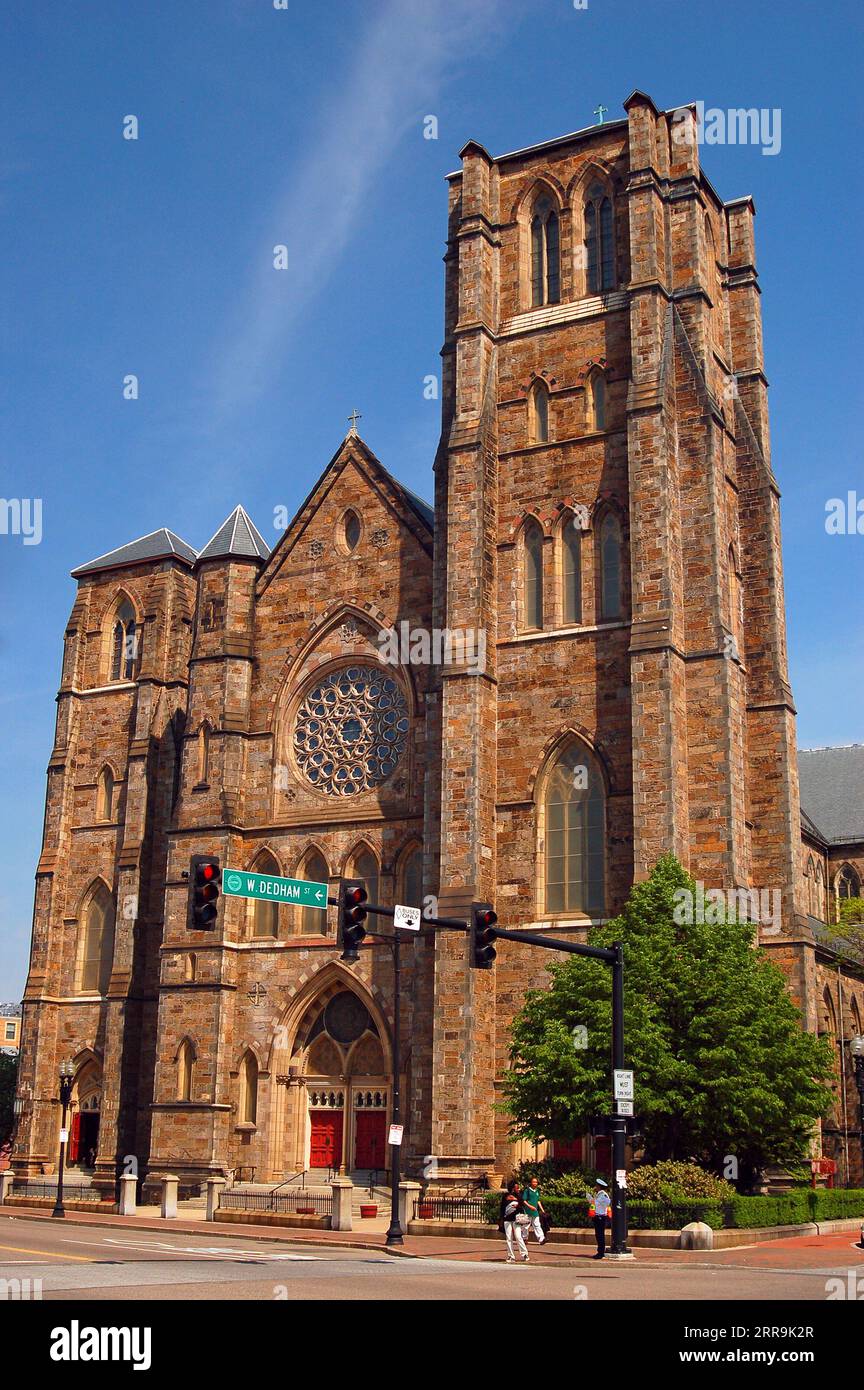 The stone Gothic Holy Cross Cathedral, serves as teh seat of the ...