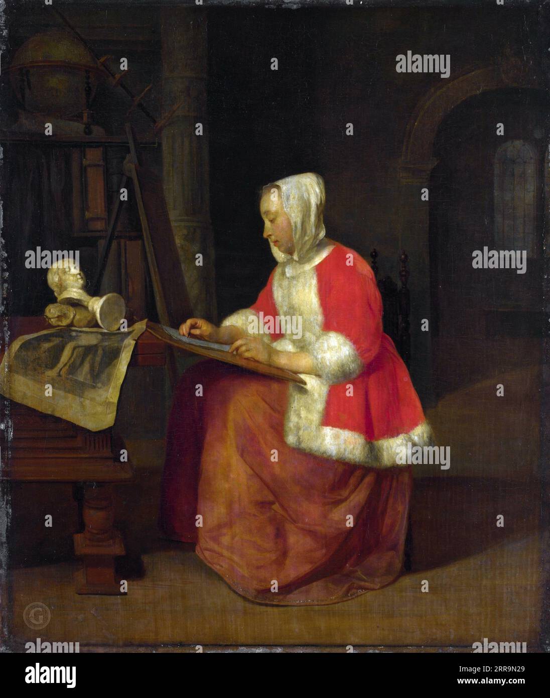 Painting young woman seated hi-res stock photography and images - Alamy