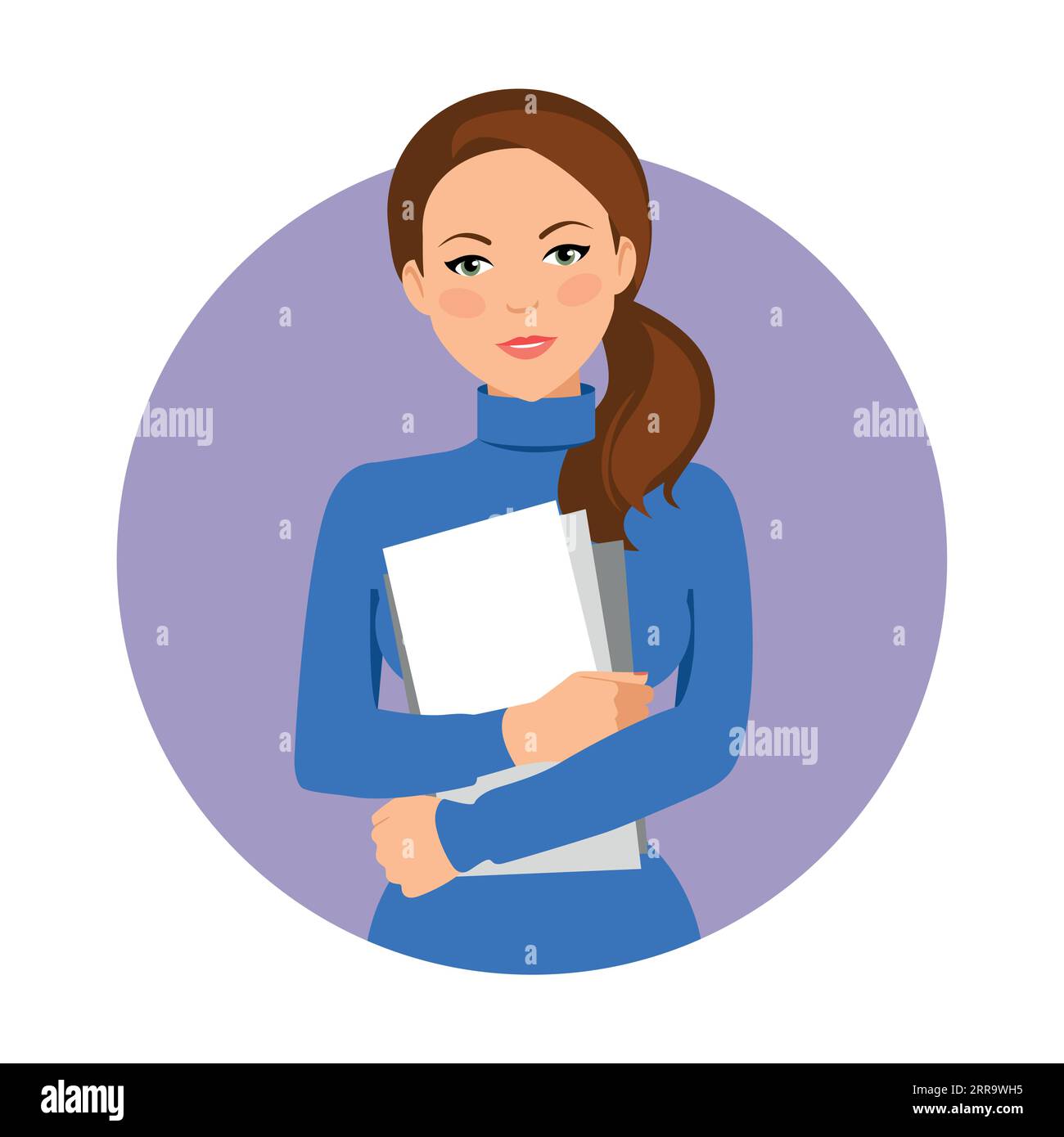 Girl student holding thesis or study materials Stock Vector Image & Art ...