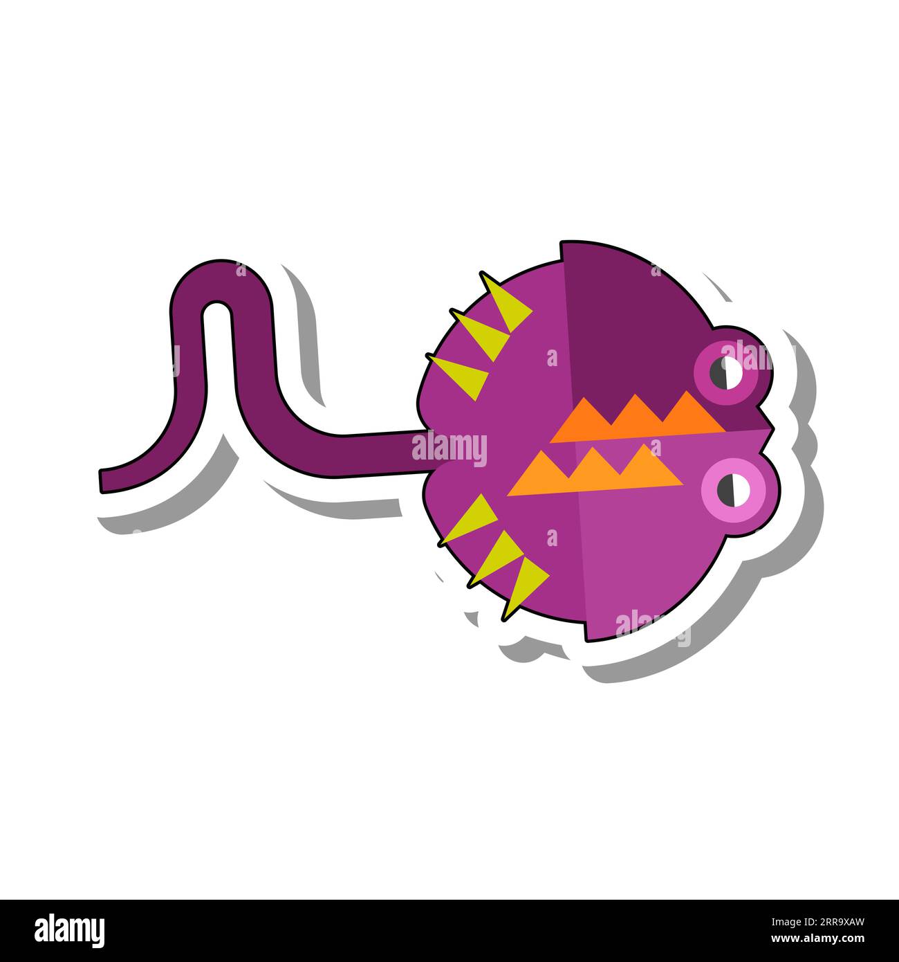 Dangerous sea stingray flat paper sticker icon Stock Vector Image & Art ...