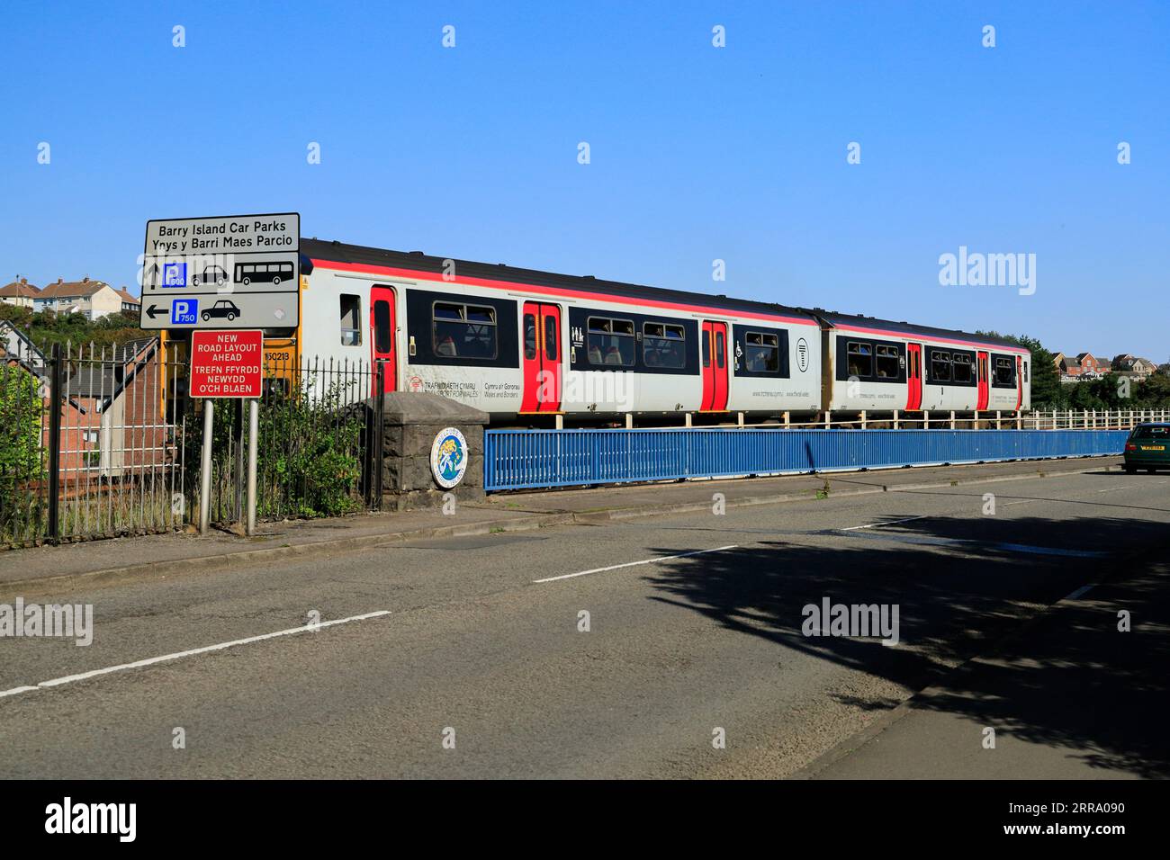 Transport for Wales Train, Barry Island, Vale of Glamorgan, South Wales, UK. Stock Photo
