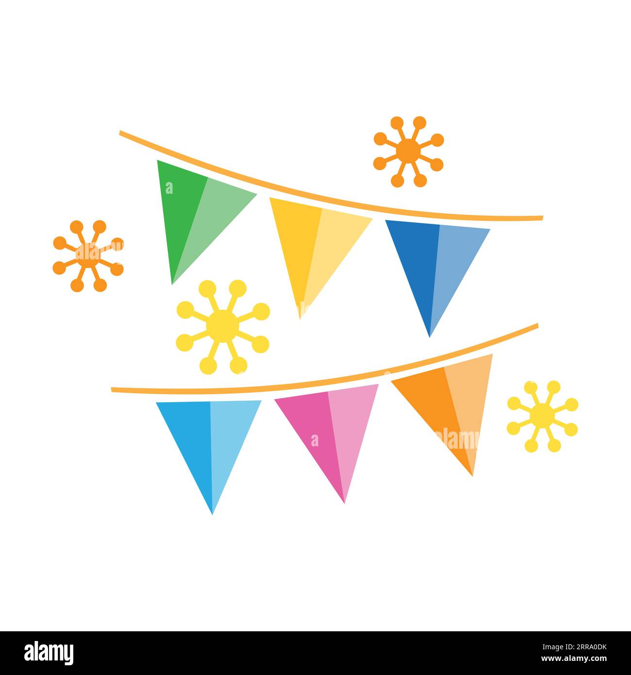 Festive triangular flags for room decoration Stock Vector