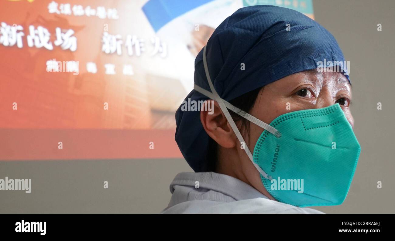 210718 -- BEIJING, July 18, 2021 -- Photo taken on Jan. 22, 2020 shows Zhou Qiong, a doctor from the respiratory medicine department at Union Hospital affiliated to Tongji Medical College of Huazhong University of Science and Technology. Zhou, also a Communist Party of China CPC member, had joined the assault team during the fight against COVID-19 pandemic in central China s Wuhan last year.  Xinhua Headlines: Friends indeed -- foreigners reveal truth about CPC members ChengxMin PUBLICATIONxNOTxINxCHN Stock Photo