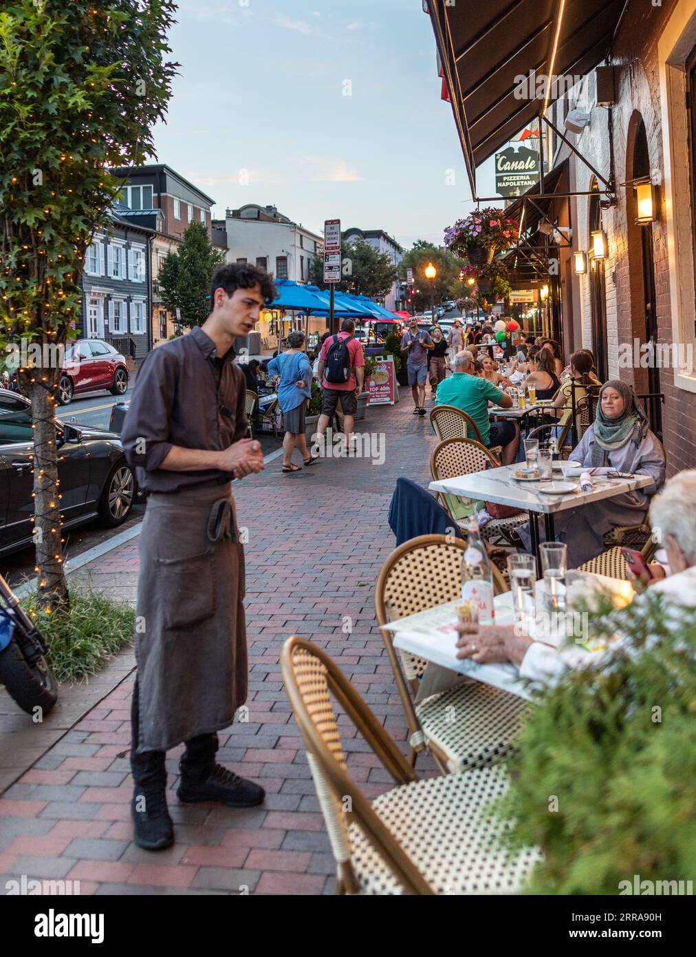 Traditional Architecture at Night in Georgetown Washington DC USA Stock ...