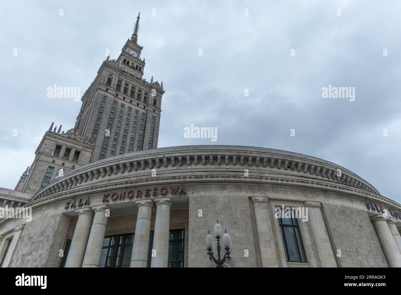 A view of the Pałac Kultury i Nauki (Palace of Culture and Science) in Warsaw, Poland Stock Photo
