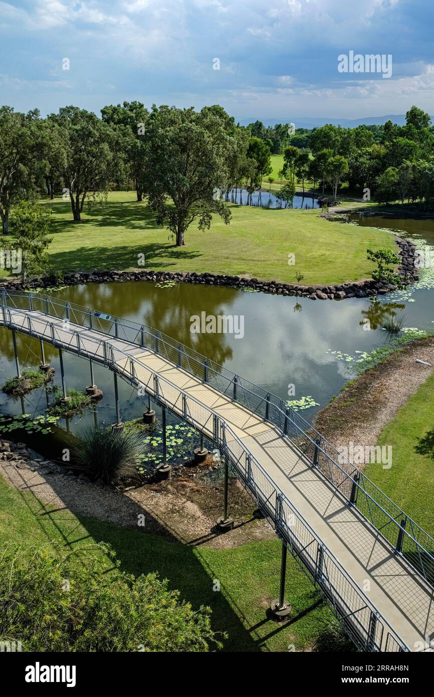 The suspended walkway at TYTO Wetlands, Ingham, Queensland, Australia Stock Photo