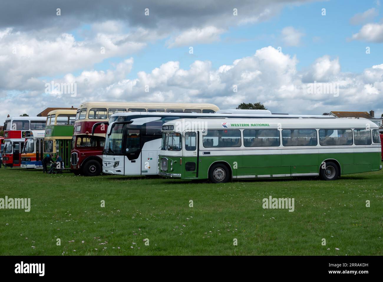 Gosport England - August 6 2023: Vintage Western National Bus to Templecombe Number 786 at the Provincial Society Bus Rally Gosport Hampshire England Stock Photo