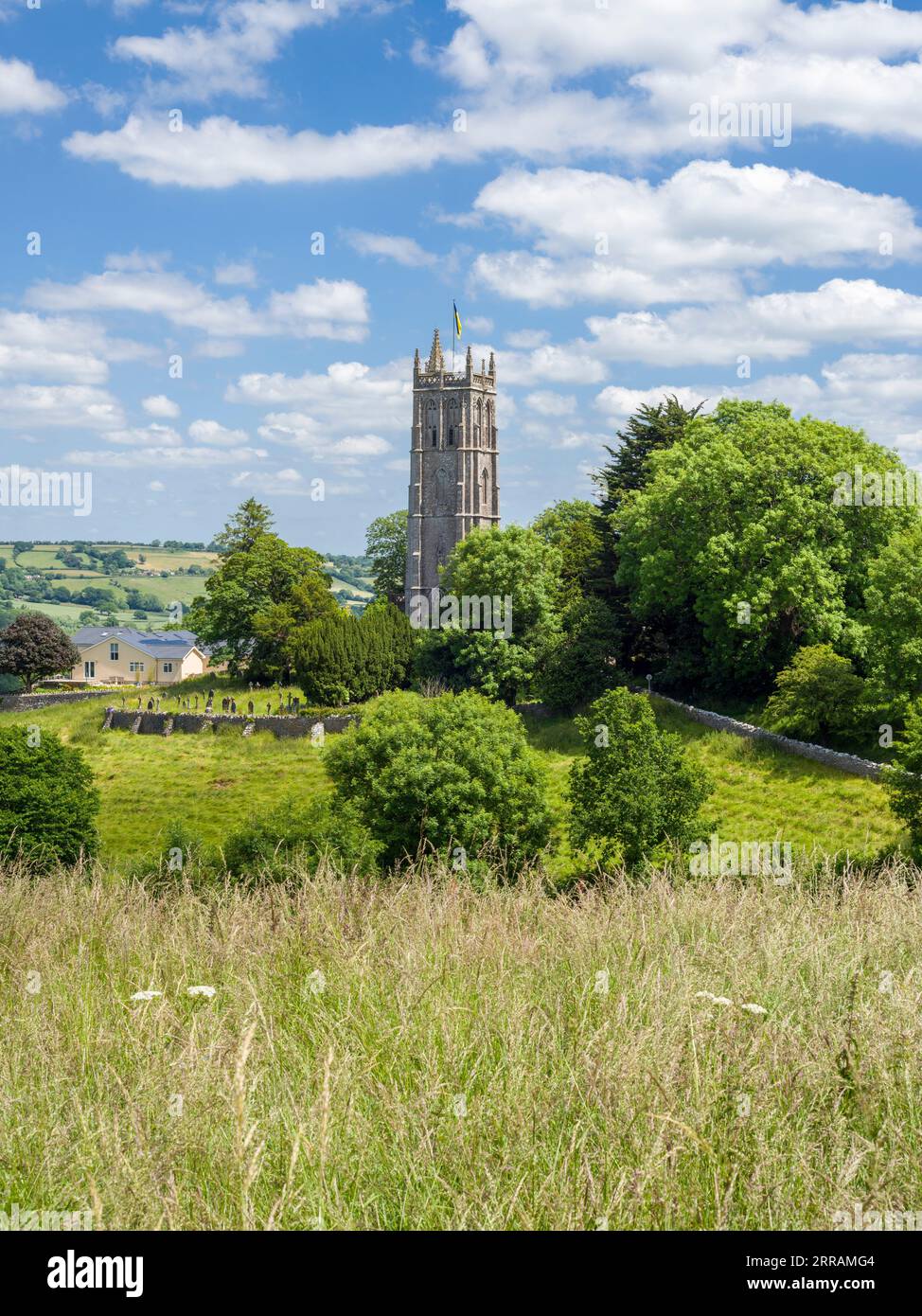The church of St Andrew in the village of Blagdon overlooking Blagdon