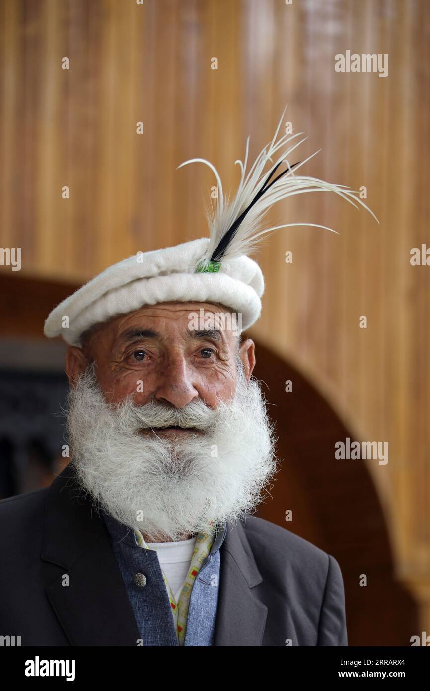 Old gentleman from Karimabad in the Hunza Valley of northern Pakistan Stock Photo