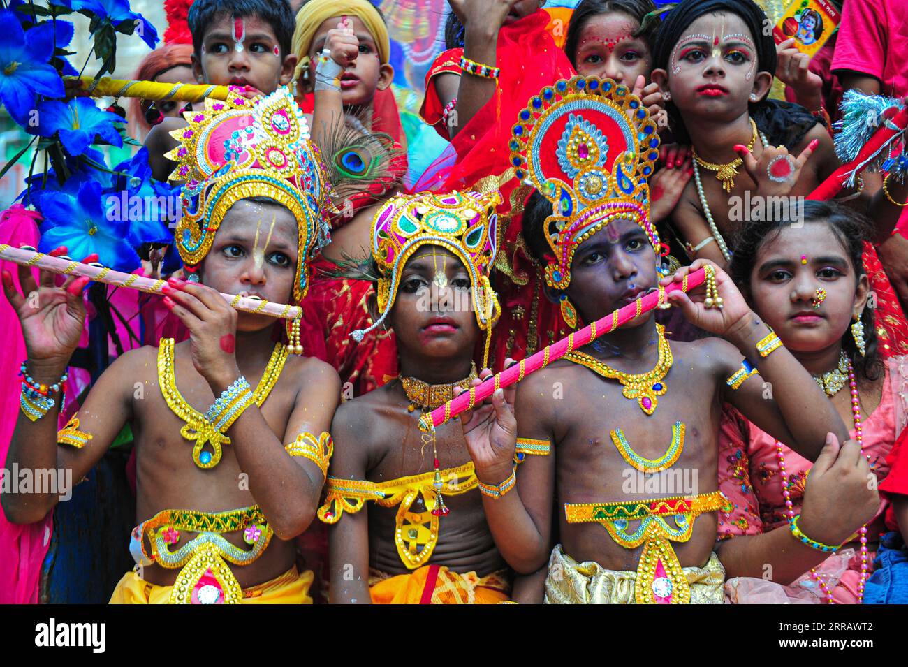 Sylhet, Bangladesh. 06th Sep, 2023. Young Children dress up as Krishna ...