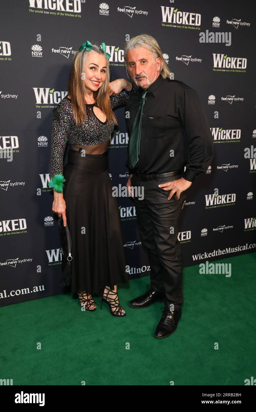 September 7, 2023: ATHANASIA SKLAVENITIS and LEO SKLABBO attends the opening night of 'Wicked' at the Sydney Lyric Theatre on September 07, 2023 in Sydney, NSW Australia (Credit Image: © Christopher Khoury/Australian Press Agency via ZUMA Wire) EDITORIAL USAGE ONLY! Not for Commercial USAGE! Stock Photo