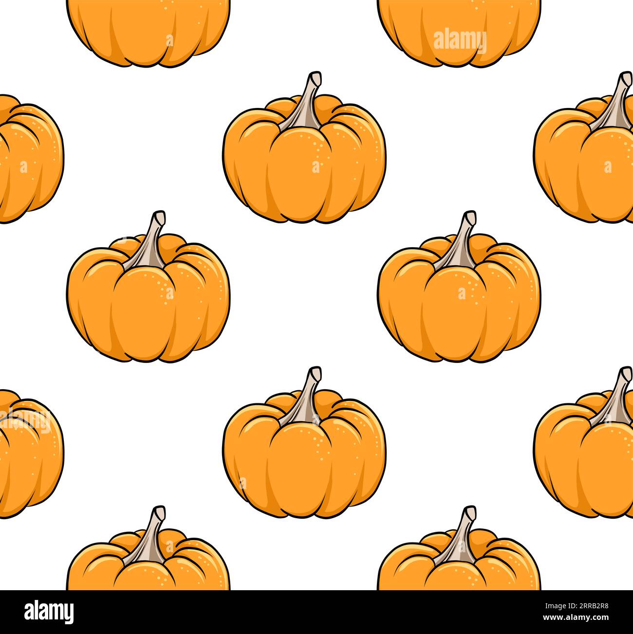 Seamless pattern with pumpkins on a white background. Vector ...
