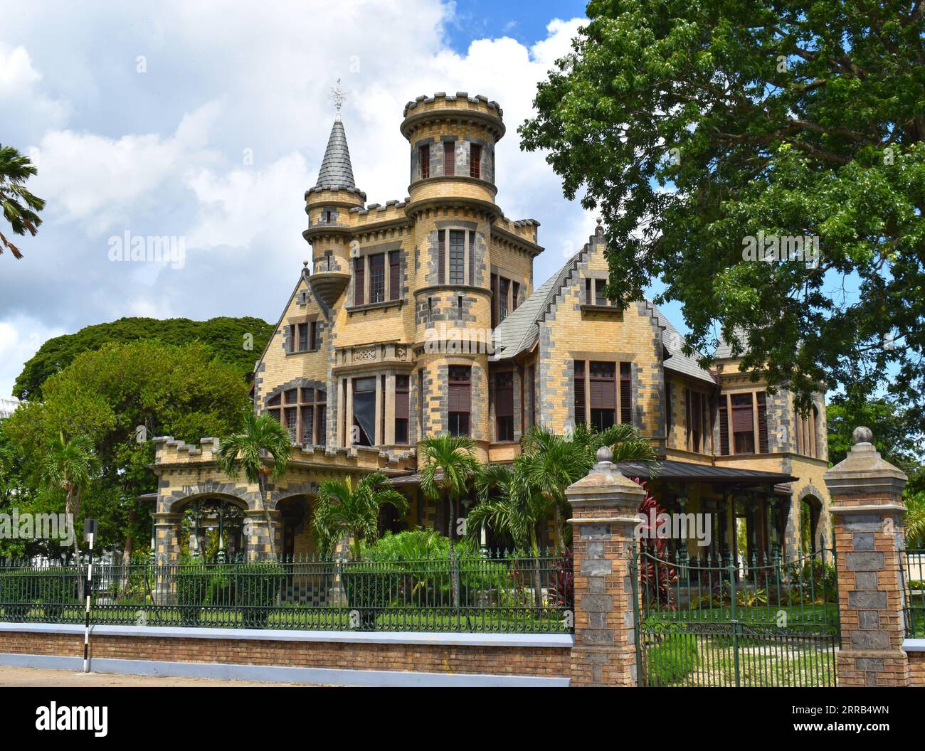 The Stollmeyer’s Castle or Killarney in Port of Spain, Trinidad and Tobago. It is one of the magnificent seven buildings. Stock Photo