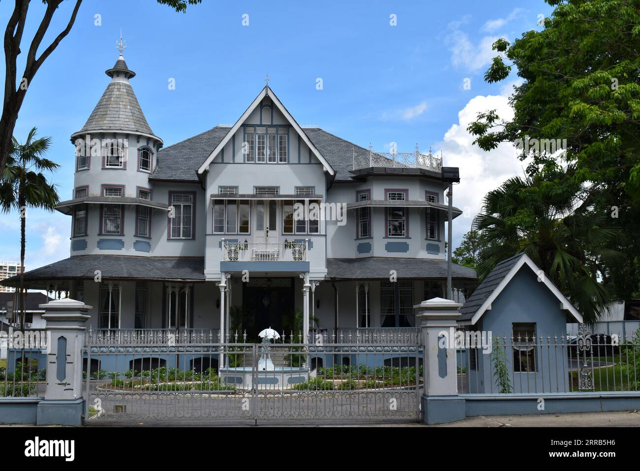 Mille Fleurs, one of the magnificent seven buildings in Port of Spain, Trinidad. The National Trust of Trinidad and Tobago is housed here. Stock Photo
