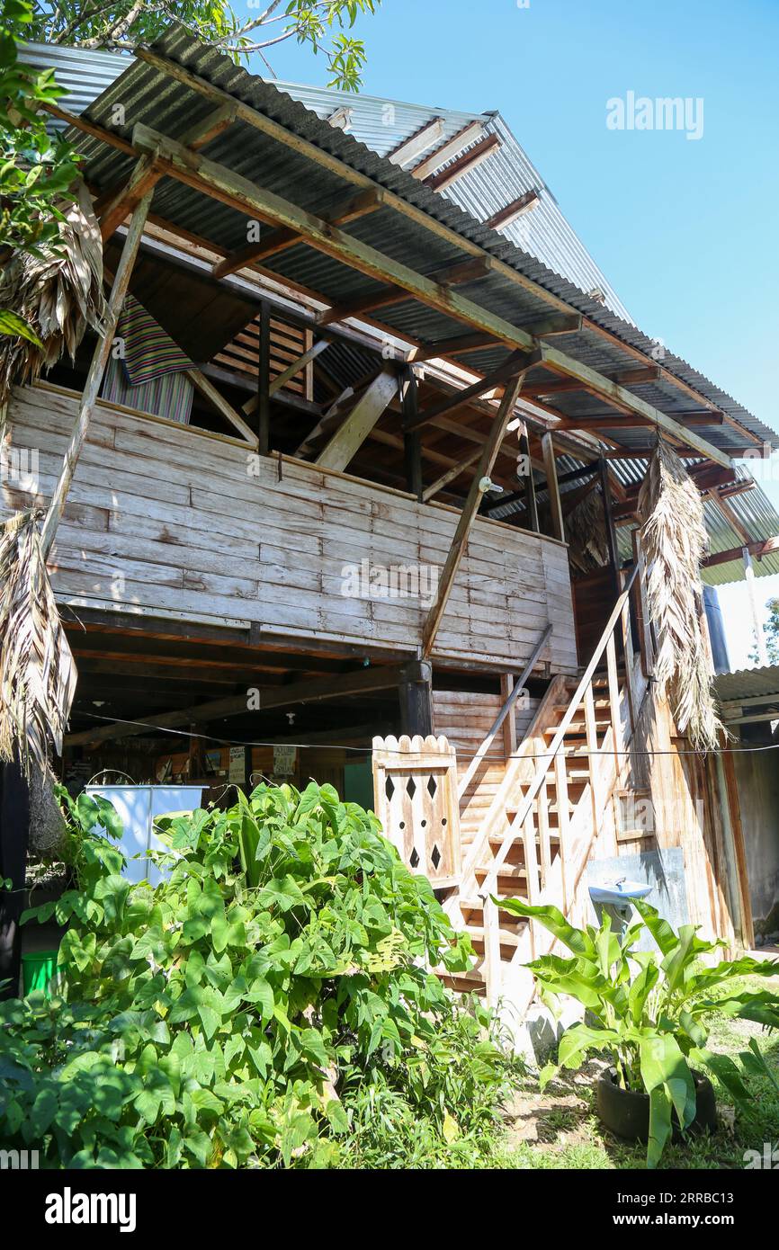 Ethnic wooden residential house in the jungle Stock Photo - Alamy
